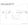 thumbnail image 2 of Kingston Brass KS1211AX Heritage Wall Mount Bathroom Faucet, Polished Chrome, 2 of 2