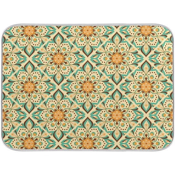 Microfiber Absorbent Dish Drying Mat For Kitchen Counter 18x24 Inch,Printed Mandala