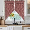 thumbnail image 6 of Red Boho Swag Valances for Windows 2 Pack, Kitchen Window Curtains 36 Inch Length, Vintage Ethnic Tribe Abstract Art Floral Privacy Swag Curtains for Living Room/Bathroom with Rod Pocket 36"x36", 6 of 8