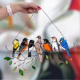 thumbnail image 2 of Multi-colored birds on single line high dyed acrylic sun catcher window panel, bird series decorations, 2 of 5
