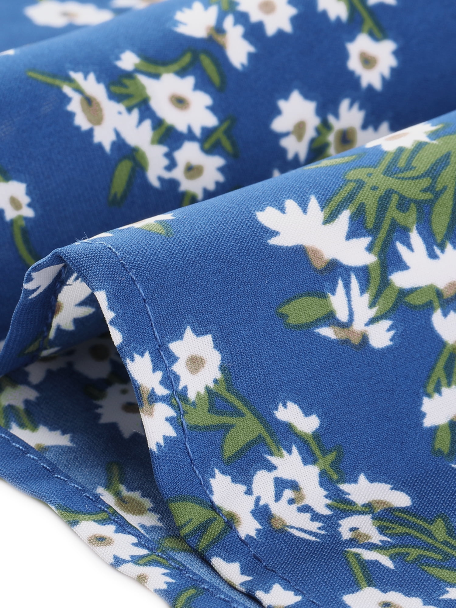 DARING DIVA Women's Elastic Waist A-Line Floral Print Midi Skirt XS Blue