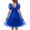 Royal Blue, variant on Oudiya Girls Tulle Dresses Puff Sleeve Bow Tie Back Spring Summer Party Holiday Dress for Kids 6-16