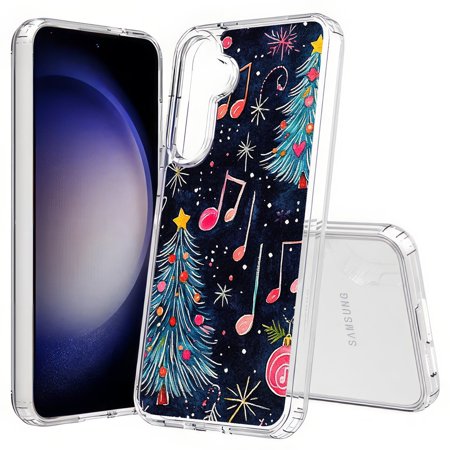 TalkingCase Slim Fit Phone Case Compatible for Samsung Galaxy S25(Not S25+ Plus/Ultra), Xmas Musical Notes Print, Lightweight,Flexible, USA Print