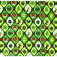 thumbnail image 2 of 1/2 Yard - Vintage Drop Christmas Ornaments on Green Cotton Fabric (Great for Quilting, Sewing, Craft Projects, Throw Pillows & More) 1/2 Yard X 44" Wide, 2 of 2