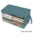 thumbnail image 2 of Home Clothes Storage Bag Foldable Organizer Zipper Organizer Under Bed Closure Container for Blankets Quilts blue, 2 of 6