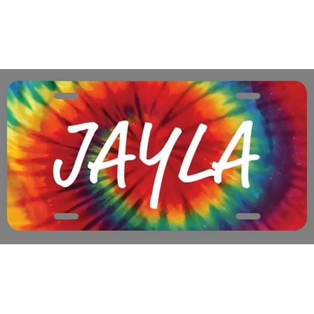Jayla Name Tie Dye Style License Plate Tag Vanity Novelty Metal | UV Printed Metal | 6-Inches By 12-Inches | Car Truck RV Trailer Wall Shop Man Cave | (Best Vanity Plate Names)