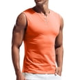 thumbnail image 1 of Ramiter Shaping Tank Tops for Men Solid Color Long Length Curved Hem Tank Top Orange,XL, 1 of 5