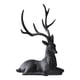 thumbnail image 1 of Adorno de reno de lujo, modelo de ciervo coleccionable, figura, estatua, decoración de ciervo mentira negra, 1 of 6