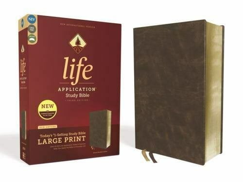 NIV Life Application Study Bible, Third  Niv, Life Application Study Bible, Third Edition, Large Print, Bonded Leather, Brown, Red Letter Edition, (Hardcover)