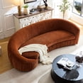 thumbnail image 4 of 4 Orange Curved - 92.2 Inch, Upholstered , Wood & Plywood, Spring Cushion, Modern Style, Comfortable Retreat + Plywood Construction, Modern, Cozy Lounge, 4 of 5