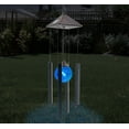 thumbnail image 6 of Solar Wind Chimes w/ Solar Color Changing Crackle Glass Globe LED Light - Butterfly Design & 4 Iron Tubes - Outdoor Hanging LED Solar Lights for Garden Décor, 6 of 8