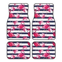 Daiia Flamingos Printed Car Floor Mats Set of 4, Durable Non Slip Auto Floor Carpet, Car Interior Carpets Proof Foot Pads Anti-Slip Cushion Automoetive Accessories