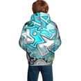 thumbnail image 6 of Lsque Geometry Dash Patten Youth Hoodie Sweatshirt Pullover with Kangaroo Pocket Boys and Girls Hoodie Warm Hoodie for Kids, 6 of 8