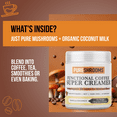 thumbnail image 6 of Vanilla Coffee Super Creamer - Coconut Milk Powder, MCT, Organic Lion’s Mane, Reishi & Cordyceps. Plant-based, Focus, Stress Relief, Antioxidants, Energy & Immunity. Dairy-free, Vegan (120g/4.23oz), 6 of 7