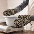 thumbnail image 3 of Cauagu Leopard Print-1 Print Oven Mitts 2 Piece Set,BBQ Gloves Grilling Gloves Kitchen Silicone Oven Gloves Heat Resistant Oven Mitts for Barbecue Cooking & Baking, 3 of 6