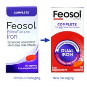 كبسولات حديد Feosol Bifera كاملة 30 عصام (حزمة 4)