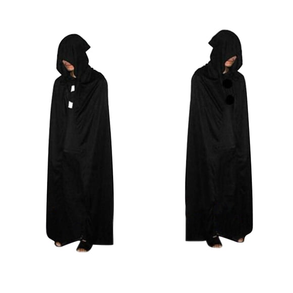 Capa de Halloween Grim Reaper Death Devil Capa con capucha Capa Black Death Disfraz Cosplay 170cm