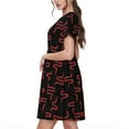 thumbnail image 2 of Cauagu Robes d'Été Imprimé Serpent Rouge pour Femmes 2025 Robes Décontractées à Manches Courtes avec Poches, 2 of 6