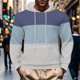 thumbnail image 1 of Dolkfu Sudadera con capucha de jacquard para hombres, sudadera de color combinado, parte superior de moda para hombres 2025 XXXL, 1 of 5