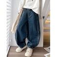 thumbnail image 6 of EnJoCho Boys Baggy Jeans Kids Wide Leg Cargo Denim Pants Elastic Waist Casual Pockets 𝖸2𝖪 Loose Trousers 4-14 Years Streetwear Trendy Fashion Oversized Comfortable Stretch, 6 of 8