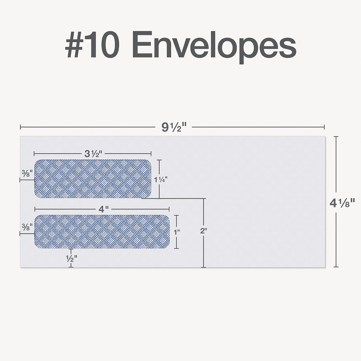 Quality Park Reveal-N-Seal Self Seal Security Tinted #10 Double Window Envelope 4 1/8" x 9 1/2"