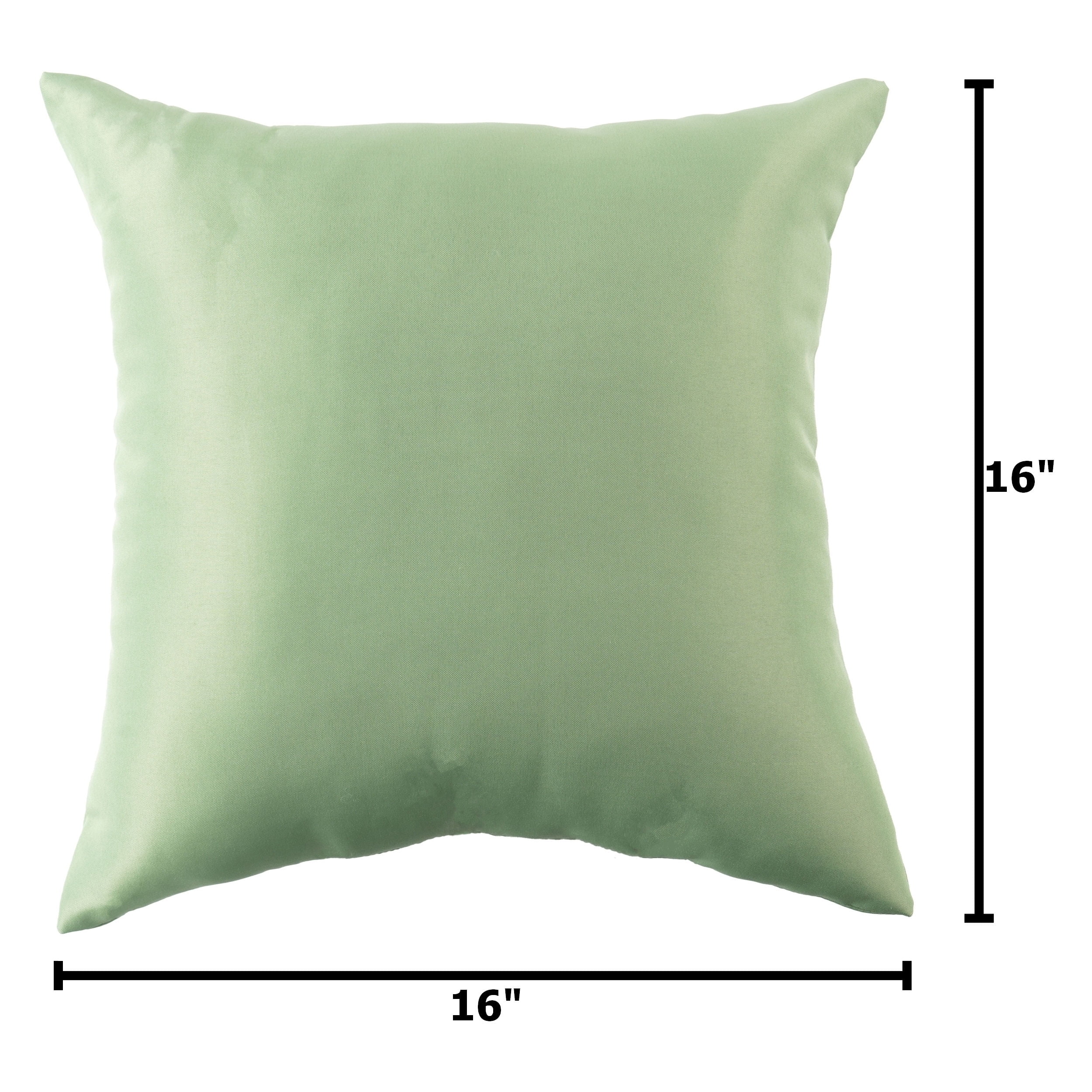 (2 pack) Mainstays Sage Solid Reversible Outdoor Throw Pillow 16 Inch Sage