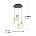 thumbnail image 5 of Artika Globe Bubble Glass Modern LED Pendant Light Fixture, Black and Gold, 5 of 5