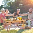 thumbnail image 2 of Gymax Table de Camping Pliant avec Sac de Rangement et Surface de Travail Imperméable Structure en Aluminium Brun, 2 of 10