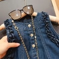 thumbnail image 6 of LYMAYTER ‌‌‌‌‌Toddler Little Girls Summer Denim Dress Loose Fit Pleated Hem - Casual Kids Dress 2-8Y, 6 of 8