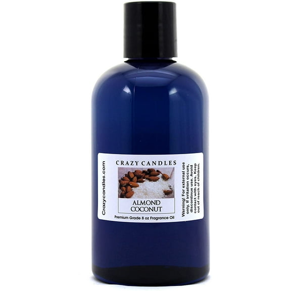 Crazy Candles 8oz Almond Coconut 8 Fl Oz Bottle (237ml) Premium Grade Scented Fragrance Oil