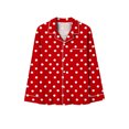 thumbnail image 6 of Women's Pajamas Sets 2 Piece Button Up Shirts and PJ Bottoms Hearts Print Long Sleeve Valentines Nightgown Suits (S, Red 01), 6 of 7