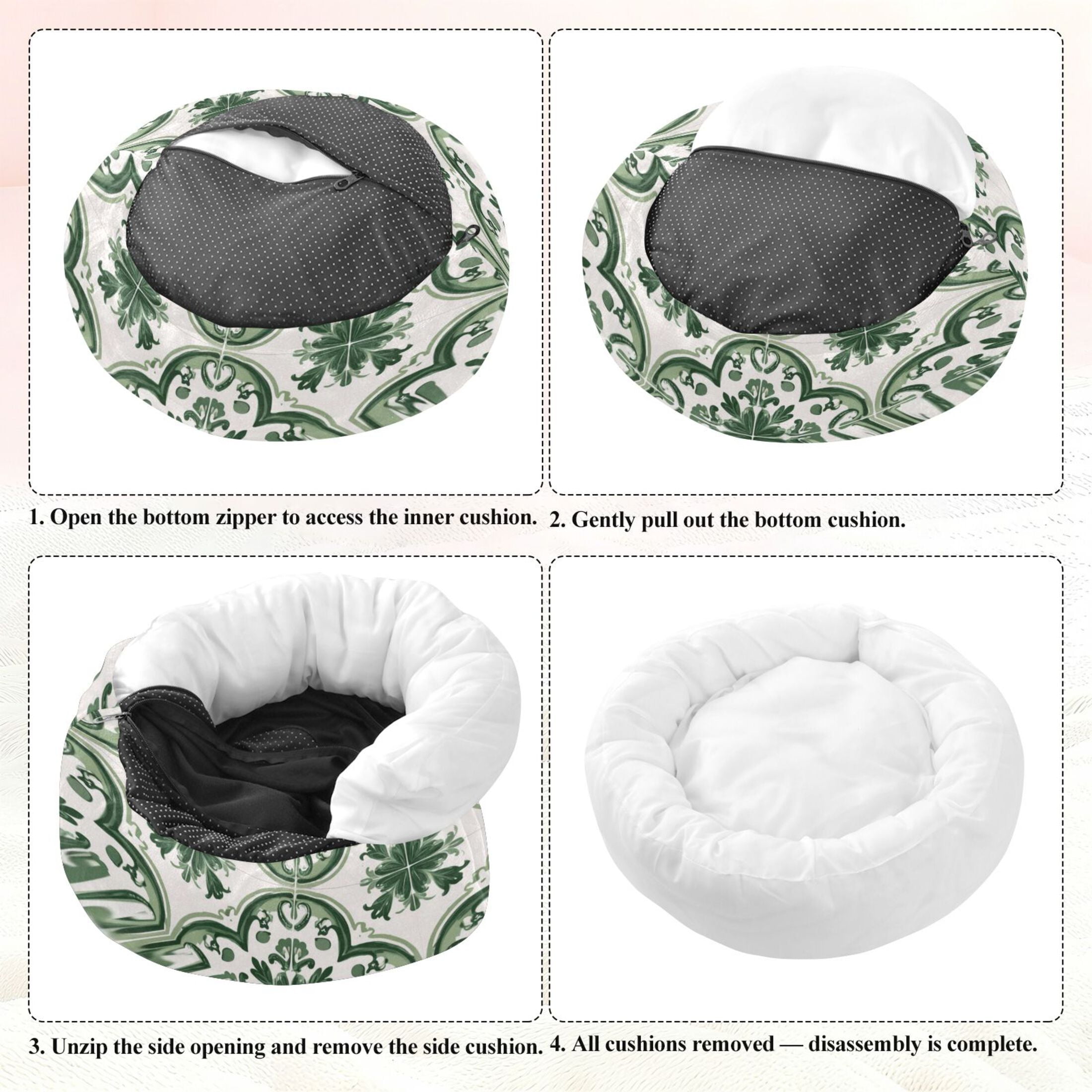 Iauyy Pet Couch Donut Cat Bed for Indoor Cats/Small Dogs Washable & Machine with Non-slip Bottom Calming Cat Furniture, A Traditional Spanish Style (M)