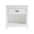 thumbnail image 2 of Sely Nightstand- 1 Drawer w Open Cubby- White Wood- Ring Handle, 2 of 6