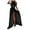Black, variant on IROINNID A-Line Dress For Women Halter Sleeveless Summer Slitting Halter Neck Hem Long Dresses Round Neckline Solid Color Dress