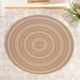 thumbnail image 1 of Tapis Rond Brun et Blanc Avanos pour Intérieur et Extérieur 6'X6', 1 of 1