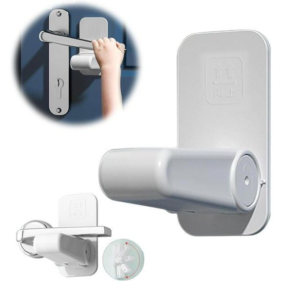 Door Handle Safe Lock, Child Proof Door Handle Lock, Kids Safety Locks for Doors, Baby Proofing Door, Security Locks from Inside for Bedroom, Bathroom, Front Door, Apartment Door