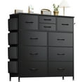 thumbnail image 5 of GIKPAL Fabric Dresser with Wood Top, Storage Tower for Bedroom & Closet, PU Black, 5 of 10