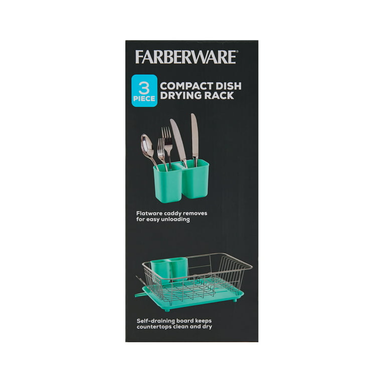 Farberware Easy Storage Slim Dish Rack in Black & Clear