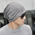thumbnail image 1 of Winter pullover cap men's and women's cotton solid color all-match thin face riding windproof warm wrap cap pile cap, 1 of 5