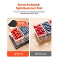 thumbnail image 3 of VEVOR Chilled Condiment Server Caddy, 5 Compartment Ice Cooled Serving Container, Plastic Fruit Garnish Tray Platter with Separate Lid, for Taco Salad Bar Accessories, Party Home Restaurant Supplies, 3 of 9
