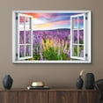 thumbnail image 2 of wall26 Canvas Print Wall Art Window View Lavender Flower Floral Botanical Sunset Wilderness Nature Photography Realism Scenic Landscape Colorful Multicolor for Living Room, Bedroom, Office - 24", 2 of 5