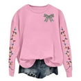 thumbnail image 4 of Nmnitkp Sweatshirt for Women Round Neck Merry Christmas Printed Long Sleeved Top Sweatshirts Pink #01,L, 4 of 5