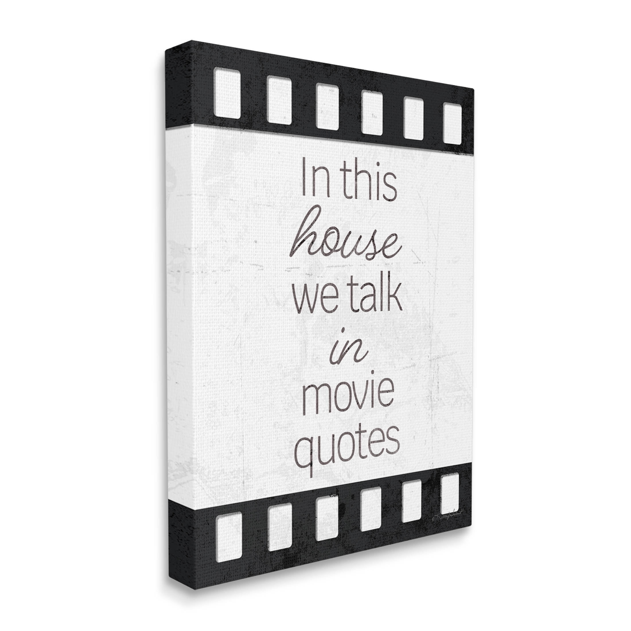 In This House Movie Quotes Phrase Typography Graphic Art Gallery Wrapped Canvas Print Wall Art
