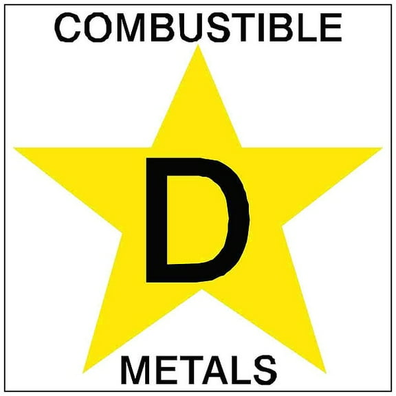 Brady Label,D Combustible Metals,3in.Hx3in.W 95221