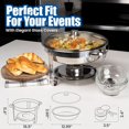 thumbnail image 4 of EHOMEA2Z Round Chafing Dish 5 QT Buffet Servers and Warmers, Chaffing Servers with Covers, Catering, Chafer, Folding Stand, Food Warmer for Parties Buffets (4), 4 of 6