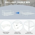 thumbnail image 4 of PAPROOS Twin Metal Daybed with Pop Up Trundle Bed, Heavy-Duty Steel Daybed for Bedroom Living Room, Modern Twin Size Daybed Frame with Adjustable Trundle, No Box Spring Needed, White, 4 of 9
