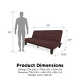 DHP Dexter Futon & Lounger, Convertible Sofa Bed & Couch, Berry