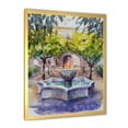 thumbnail image 2 of Designart 'Small Fountain With Trees In The Village House' Country Framed Art Print, 2 of 4