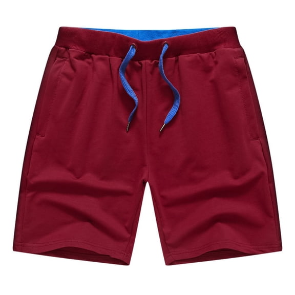LYMAYTER Sweat Shorts for Men Solid Color Cotton Runing Shorts Classic Versatile Athletic Shorts M-6XL