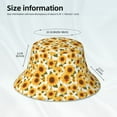 thumbnail image 4 of Vsdgher Yellow Polka Dot Sunflower Print Bucket Hat for Men&Women Bucket Hat Reversible Summer Double-Side-Wear Travel Gardening, Beach, Camping, Hiking, Fishing Cap, 4 of 5